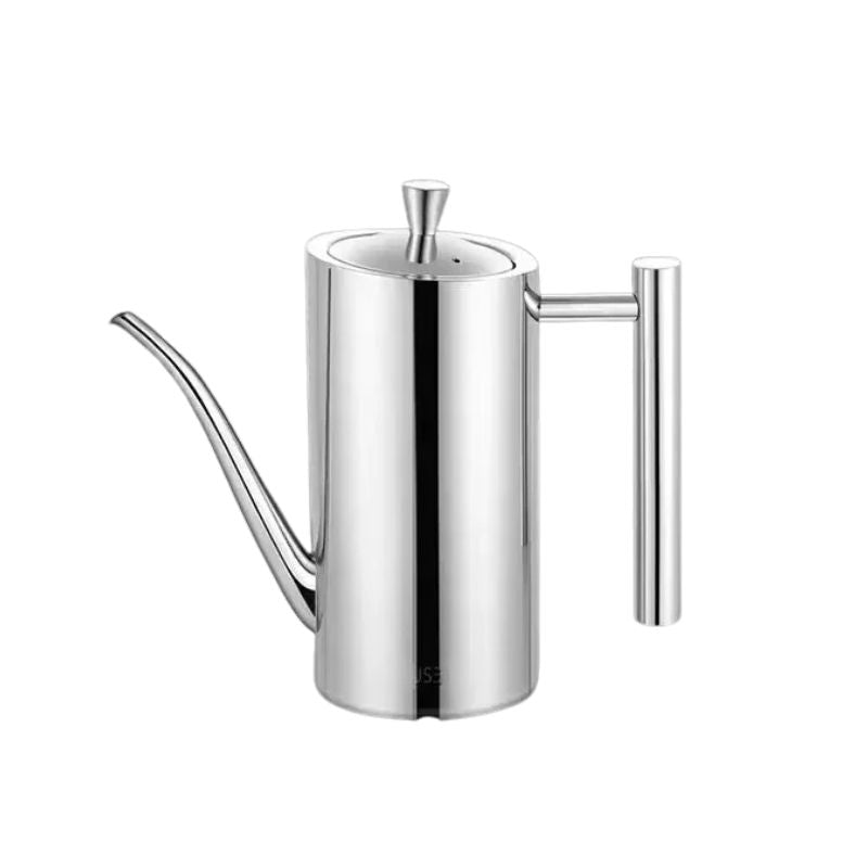 Oil Dispenser 700mL 304 Stainless Steel Precision Pouring Pot with Drip Control for Kitchen Use