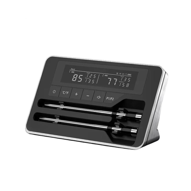 Bluetooth Meat Thermometer 2 Probe Wireless LCD Temperature Monitor for BBQ Grill Oven Cooking