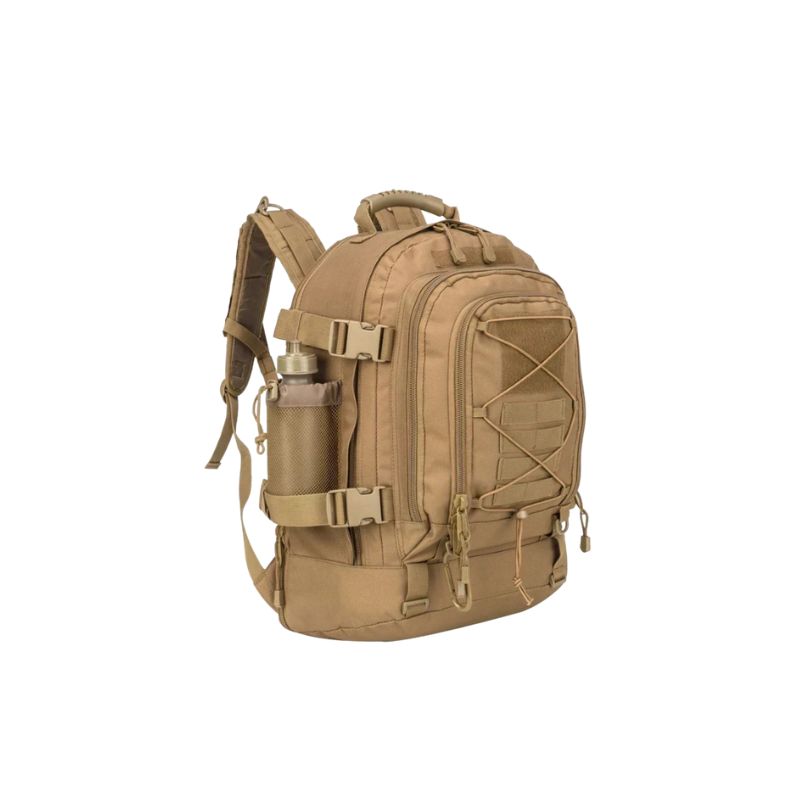 Tactical Backpack 60L Expandable Waterproof Hiking Travel Laptop Bag - Brown