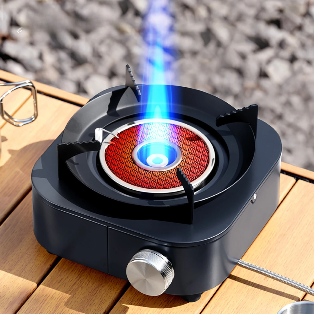 Camping Cooking Stove 4000W Infrared Burner Split Type Portable Outdoor Furnace – Dark Blue