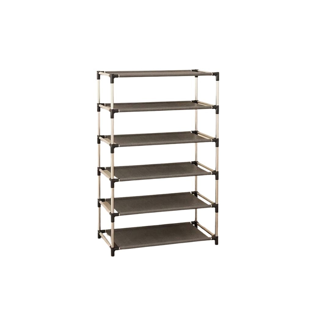 Shoe Rack 6 Layers Metal Footwear Storage Shelf Space Saving Home Stand