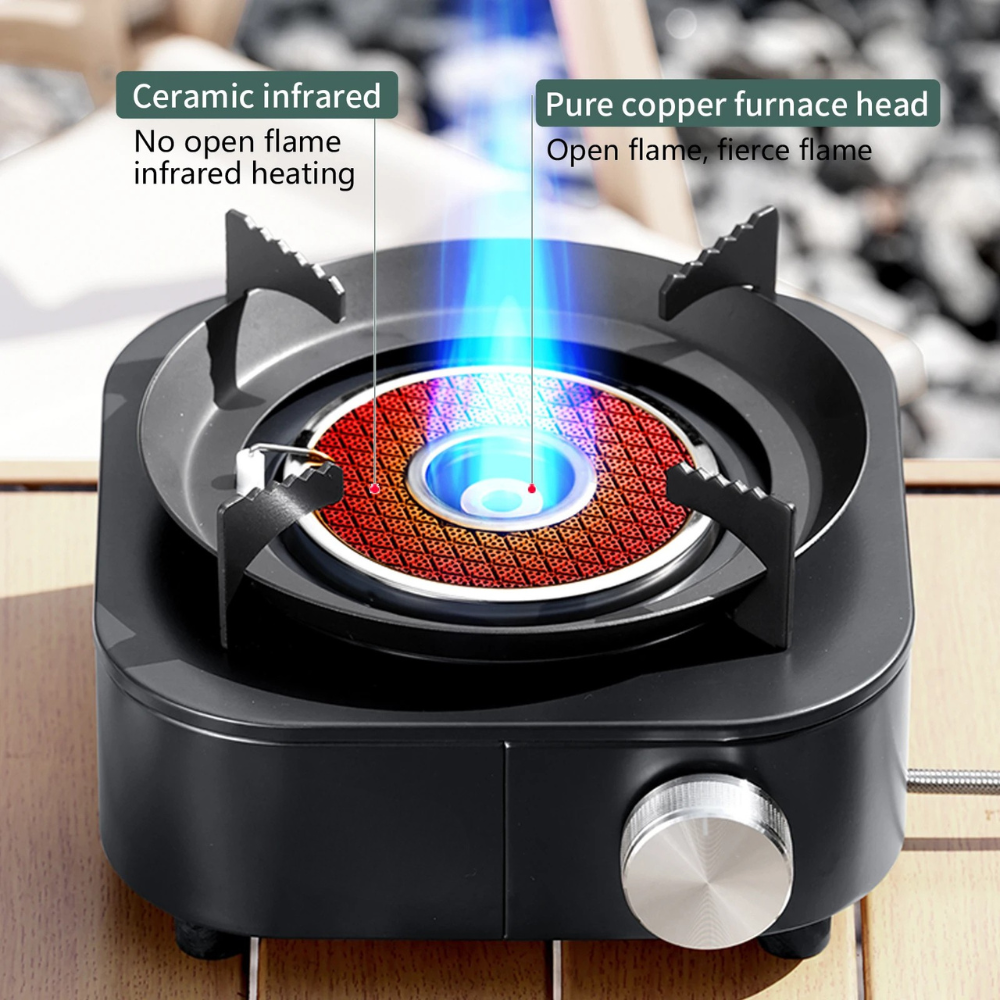 Camping Cooking Stove 4000W Infrared Burner Split Type Portable Outdoor Furnace – Dark Blue