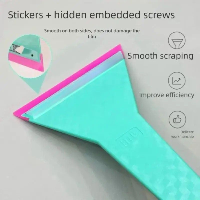 Window Squeegee 30cm Long Handle Rubber Blade Water Removal Tool Glass Cleaning Scraper