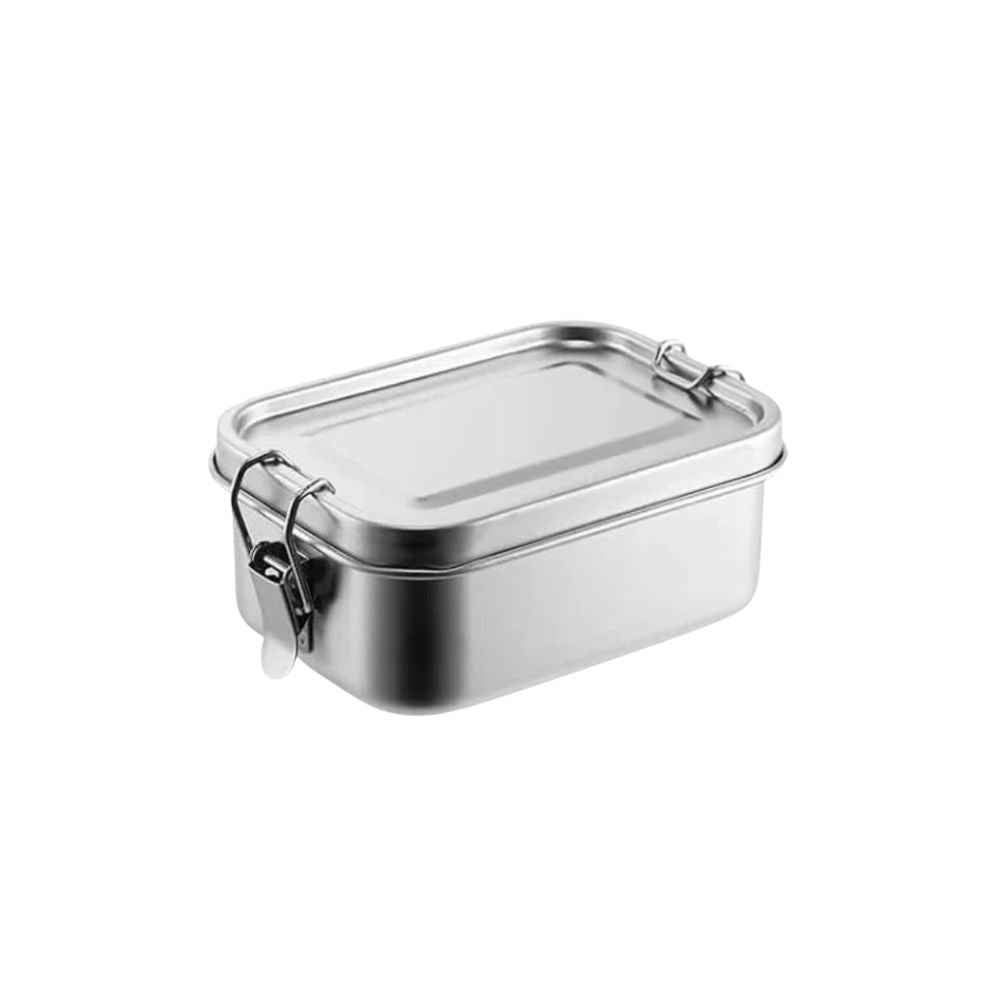 304 Stainless Steel Bento Lunch Box 550ml Leak Resistant Food Storage Container with Locking Clips