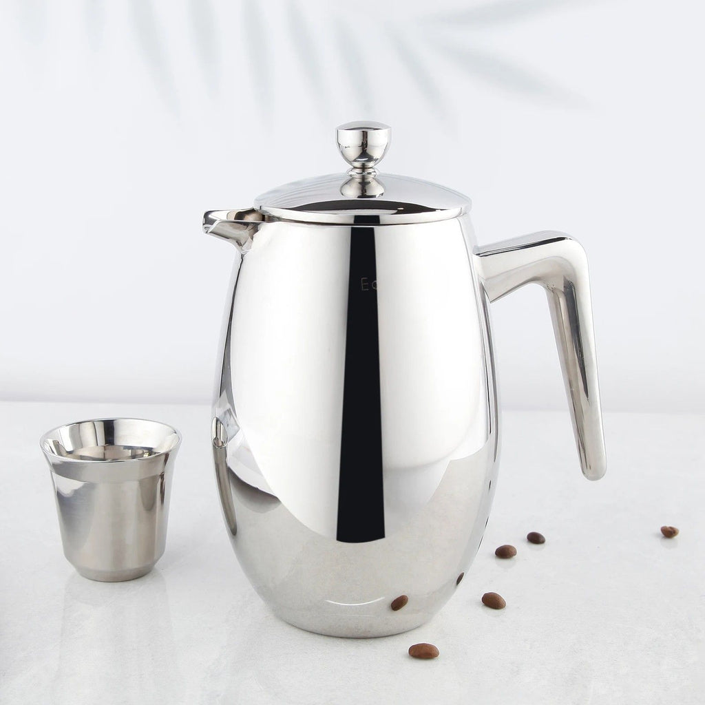 French Press 700mL 304 Stainless Steel Double Wall Thermal Coffee Maker with Fine Mesh Filter
