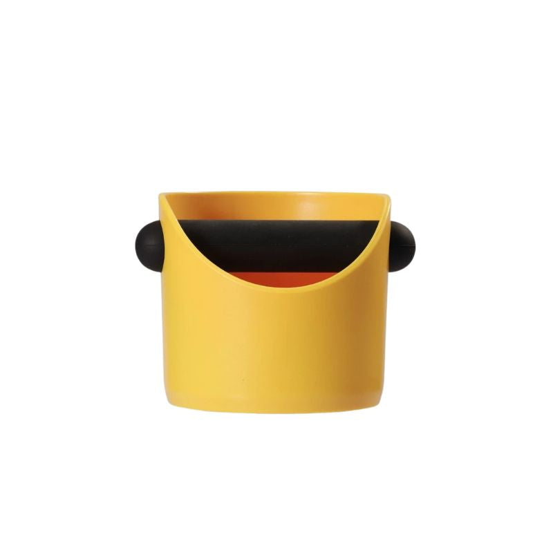 Mini Coffee Knock Box Anti Slip Espresso Grounds Waste Bin with Silicone Knock Bar - Black