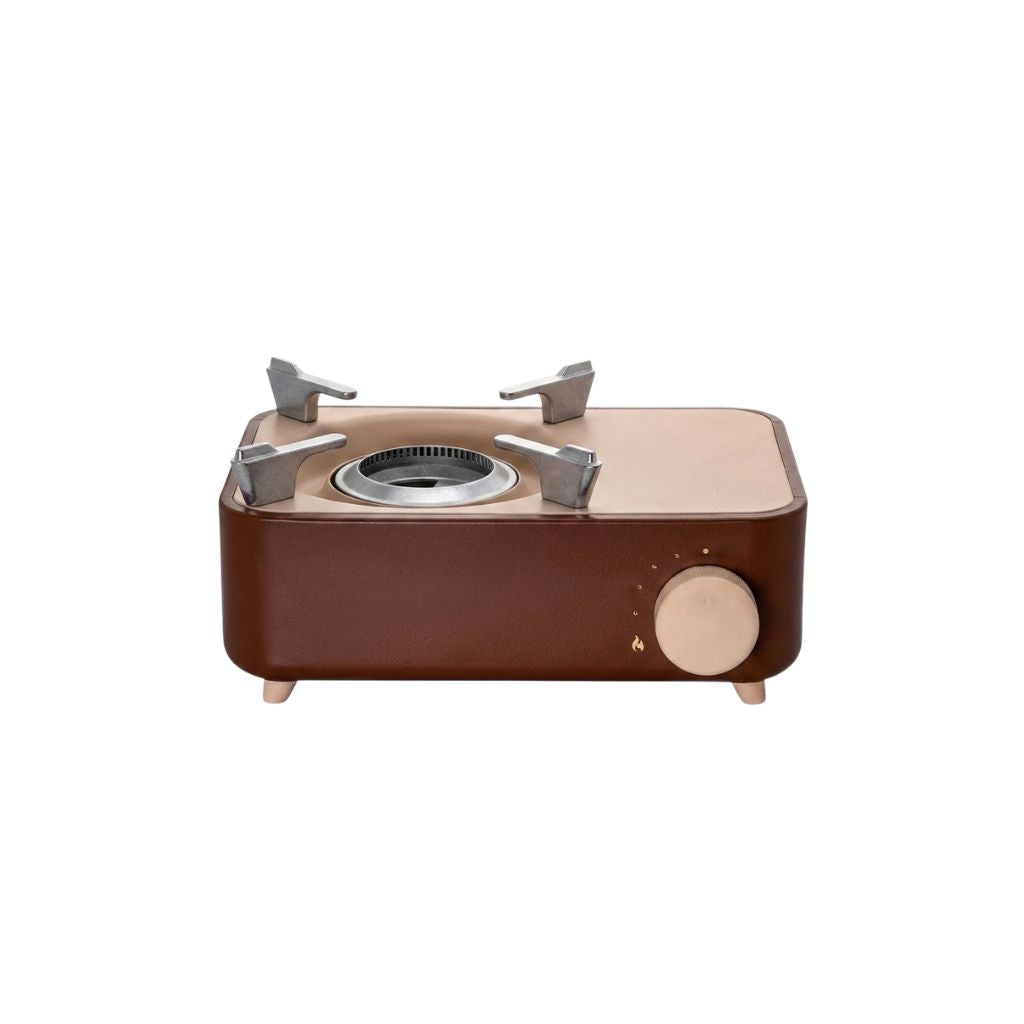 Camping Gas Stove 2.1kW Portable Folding Butane Cassette Burner - Brown