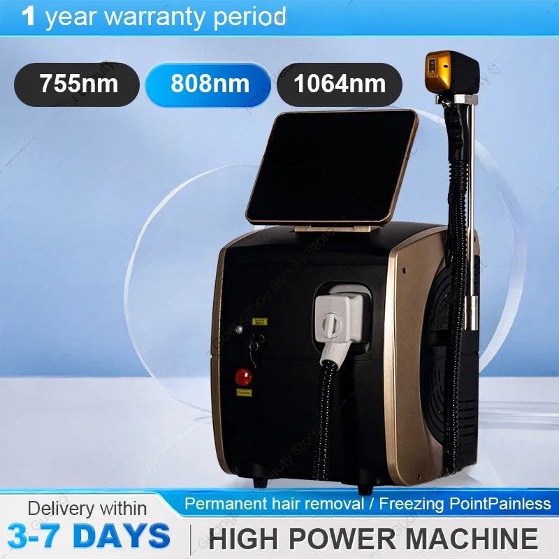 Laser Hair Removal Device 4000W Triple Wave Ice Cooling Touch Display 110V