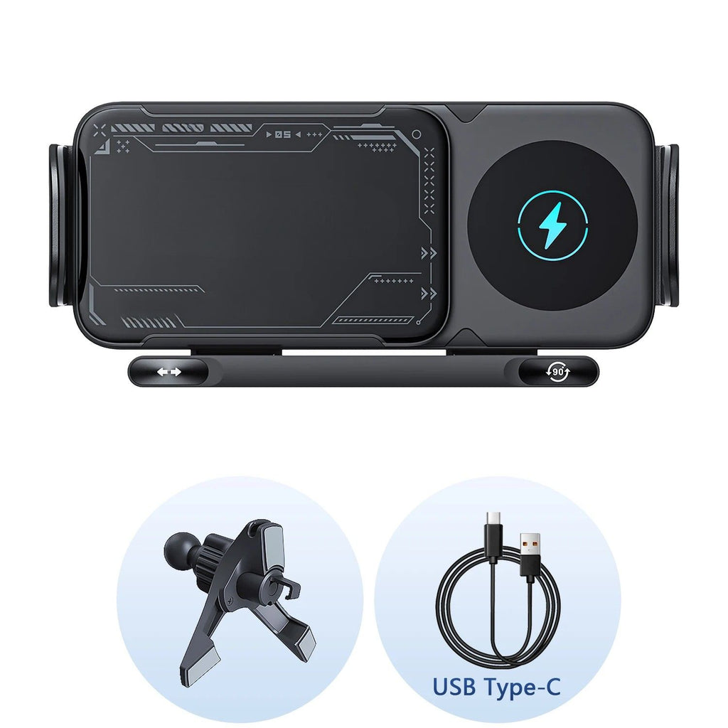 Phone Holder 15W Fast Charging Auto Clamping 360° Rotating Air Vent Mount