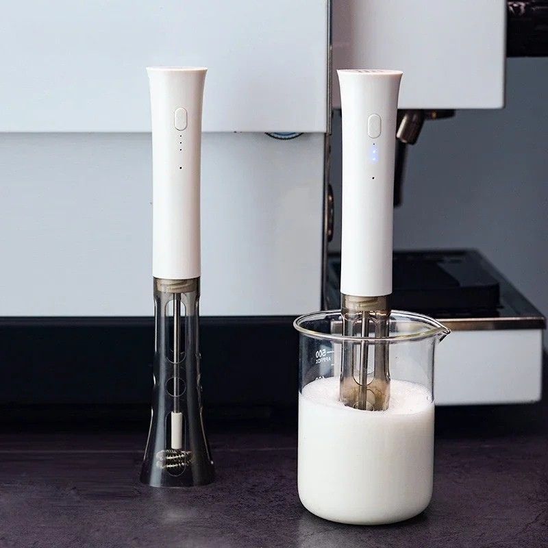 Electric Milk Frother 5W Rechargeable Stainless Steel Whisk Portable Kitchen Mixer
