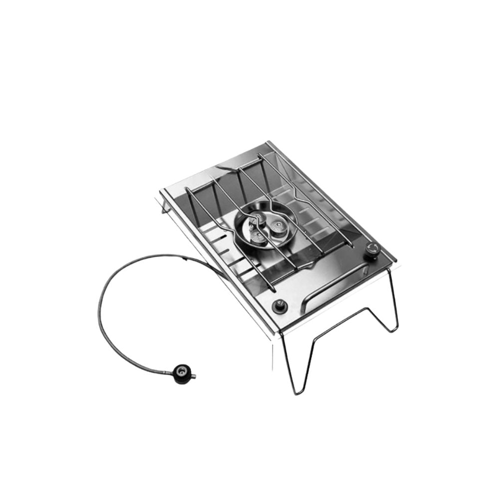 Camping Gas Stove 8000W IGT Flat Burner Stainless Steel Outdoor Cooker - Black
