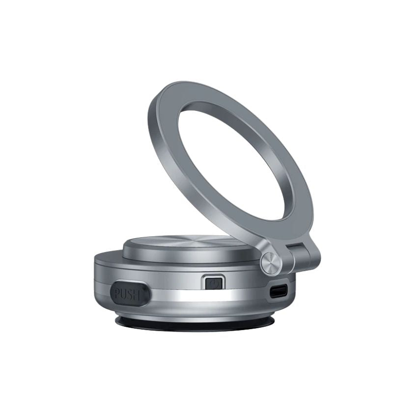 Phone Holder 360° Rotating Suction Cup Dashboard Windshield Mount Adjustable Hands Free Stand - Silver