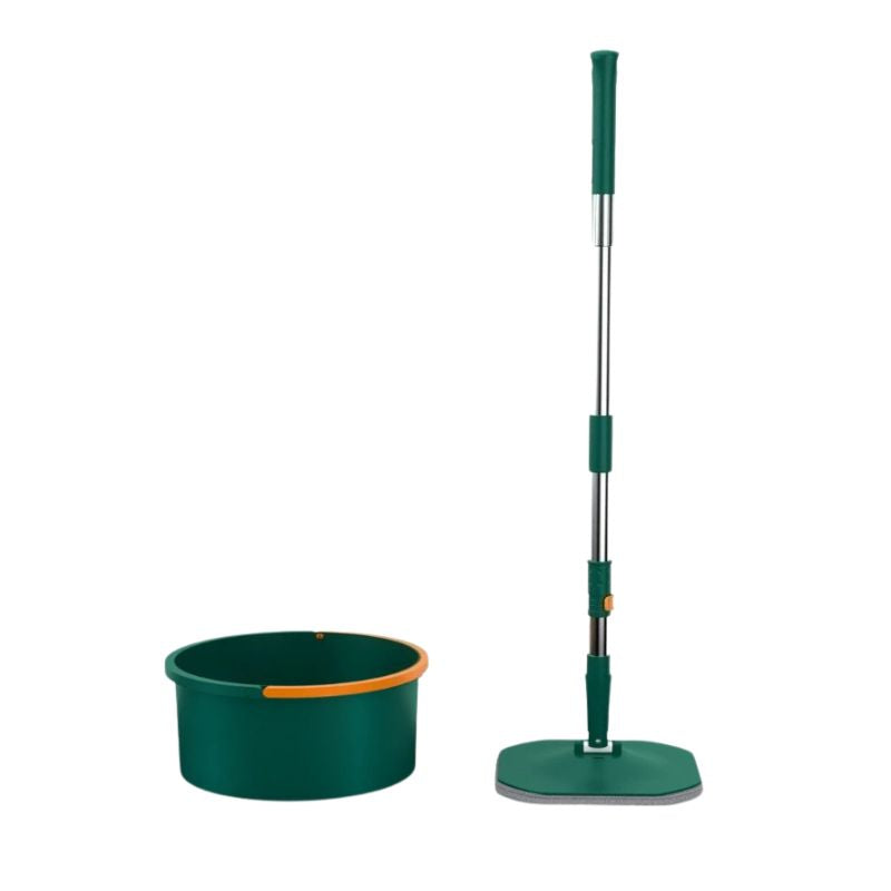 Spin Mop Bucket Set 360° Flat Floor Cleaning Mop with 1 Microfibre Cloth Pad