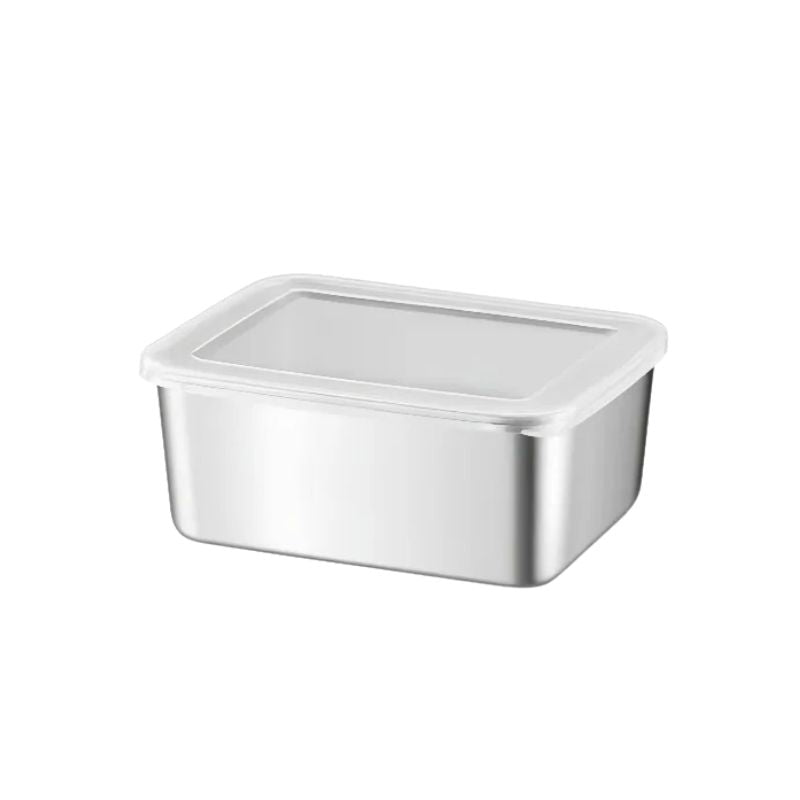 Food Storage Container 4 Piece Stainless Steel Reusable Airtight Fresh Keeping Box Set with Sealing Lids