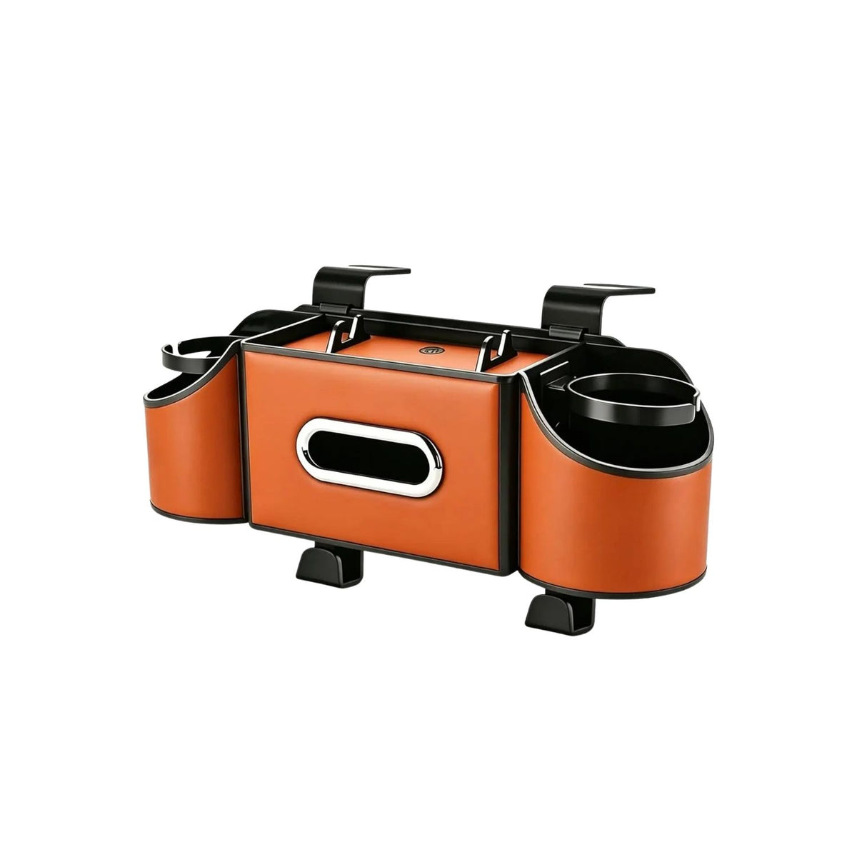 Backseat Car Organiser 4 in 1 Storage with Cup Holders Tissue Holder Phone Tray - Black