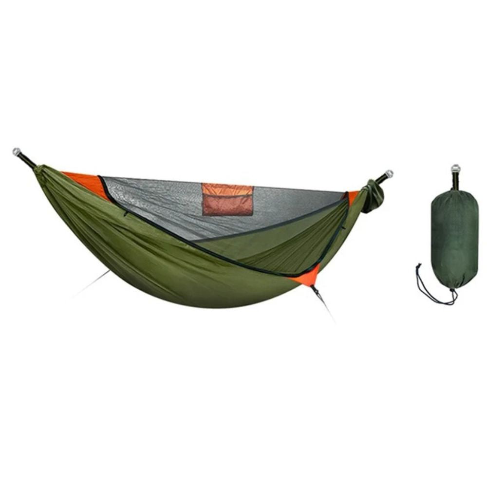 Camping Hammock with Mosquito Net Portable Quick Open Hanging Bed - Green