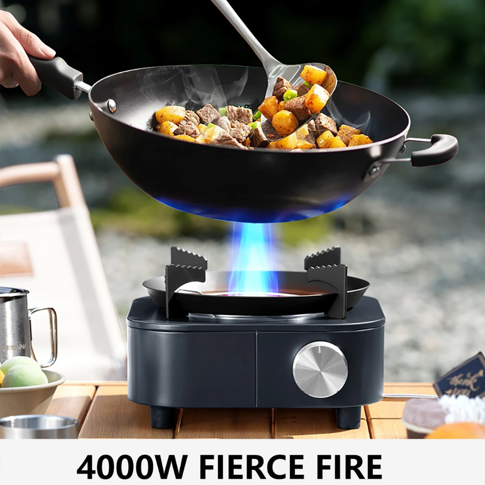 Camping Cooking Stove 4000W Infrared Burner Split Type Portable Outdoor Furnace – Dark Blue
