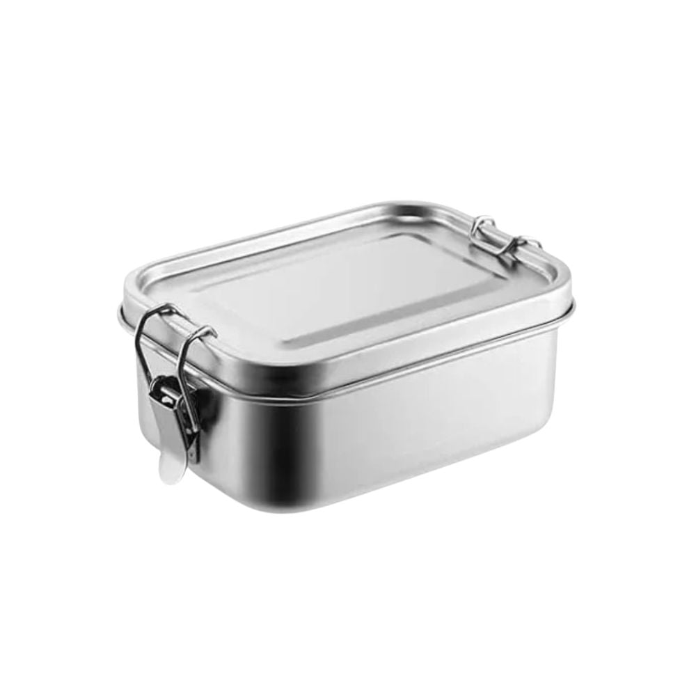 304 Stainless Steel Bento Lunch Box 850ml Leak Resistant Food Storage Container with Locking Clips