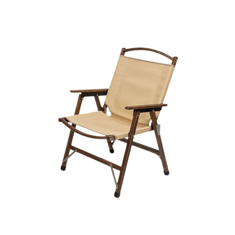 Camping Chair Solid Wood Folding Outdoor Relax Chair Portable - Green