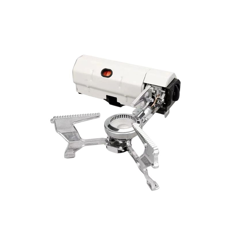 Portable Gas Stove 2600W Folding Outdoor Burner with Electronic Ignition - White