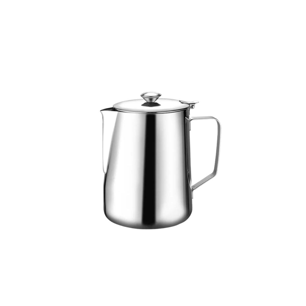 Stainless Steel Milk Frothing Pitcher 1000ml with Lid Long Spout Coffee Pouring Kettle