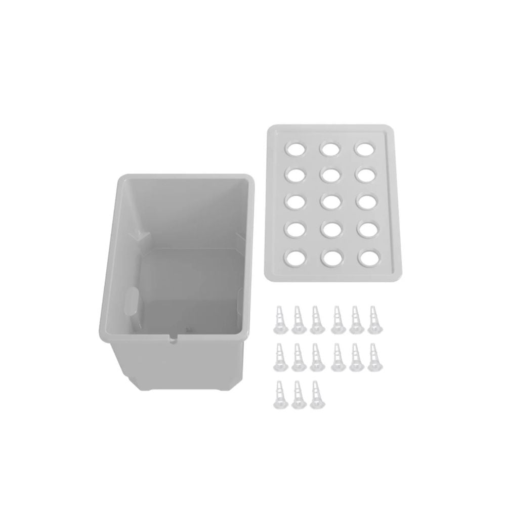 15 Hole Hydroponic Growing System Kit Split Design Indoor Germination Box with Planting Baskets - Clear