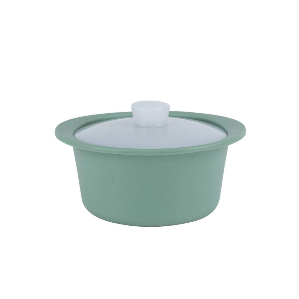 Large Silicone Microwave Steamer Bowl with Lid Heat Resistant Soup Container Lunch Box - Green