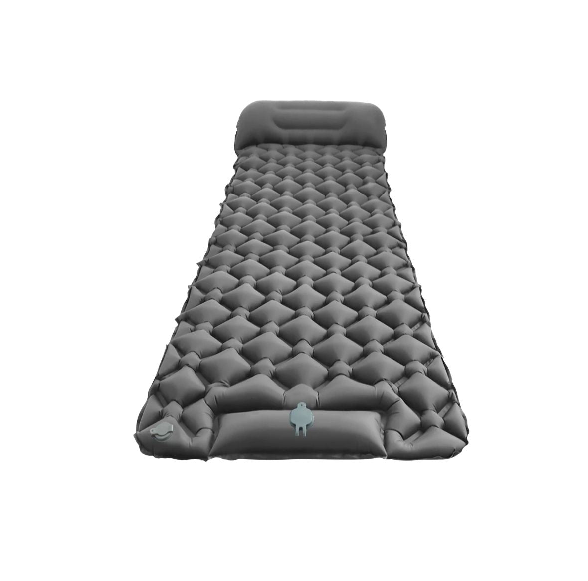 Inflatable Camping Mat 190cm Ultralight Air Mattress with Built in Foot Pump - Grey