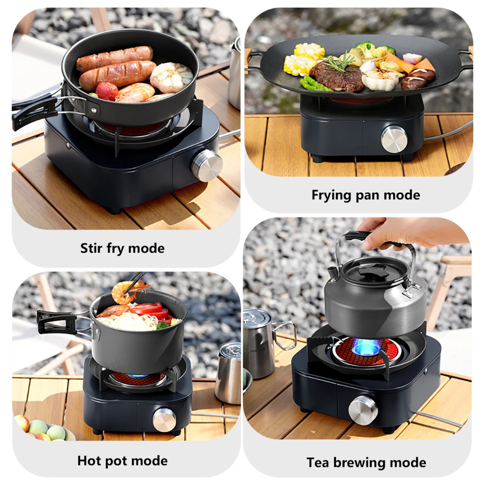 Camping Cooking Stove 4000W Infrared Burner Split Type Portable Outdoor Furnace – Dark Blue