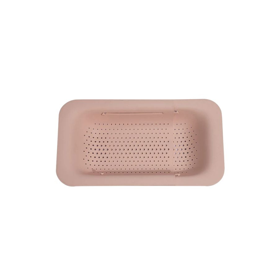 Extendable Over the Sink Colander Strainer Basket for Washing Fruits & Vegetables - Pink