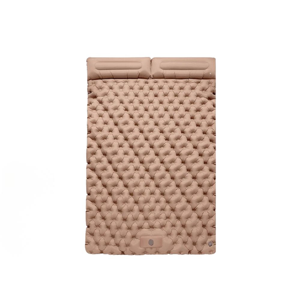 Double Camping Sleeping Pad Inflatable Mattress 200cm Portable Folding Bed - Khaki