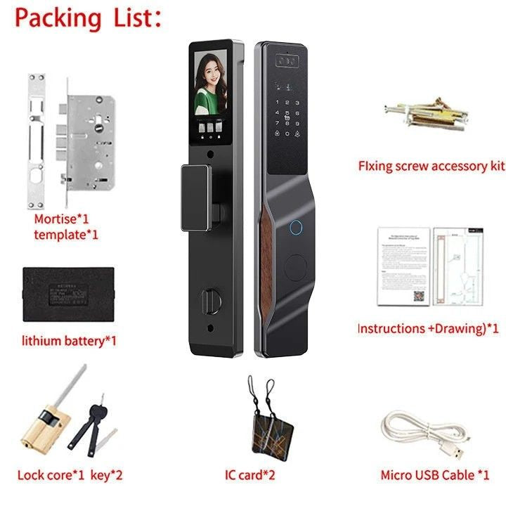 Smart Door Lock 3200mAh WiFi Biometric Access Touch Keypad Aluminium Alloy