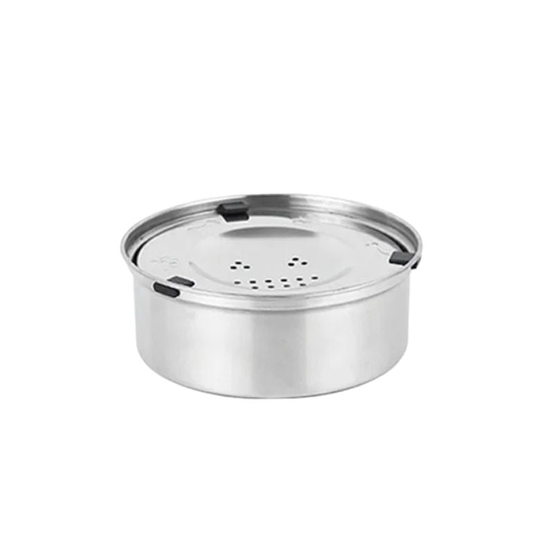 Pet Water Bowl 1L Stainless Steel Floating Water Dish Non Slip Anti Splash Feeding Bowl
