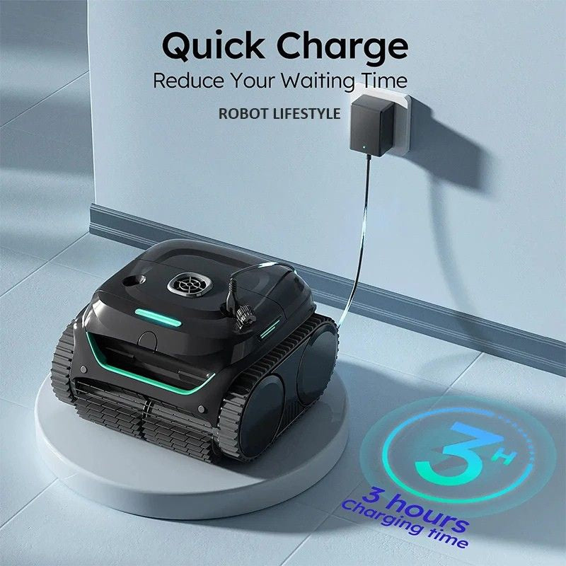 Robotic Pool Cleaner App Controlled Wall Floor Waterline Cleaning 180min Runtime Rechargeable