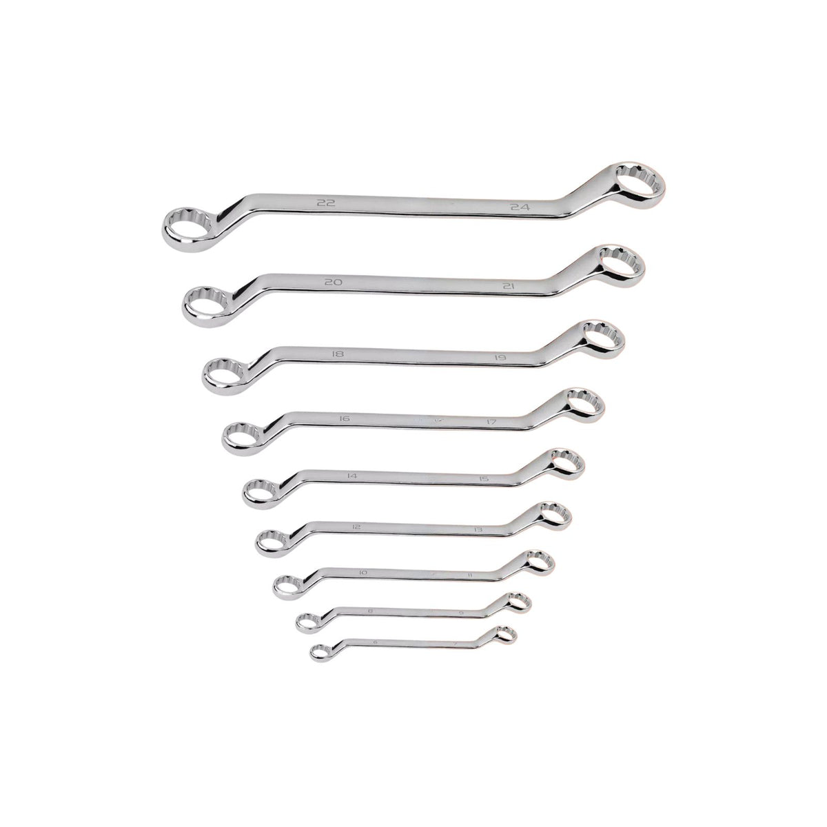Wrench Set Heavy Duty 9 Piece 75° Offset Double Box End Metric Spanner Set 6-24 mm Repair Tool Kit