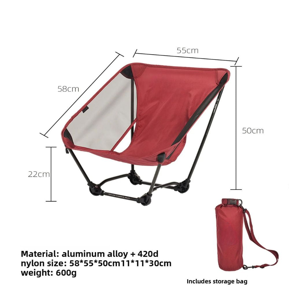 Camping Chair 650g Ultralight Folding Ground Seat Aluminum Alloy Outdoor Hiking Chair - Blue