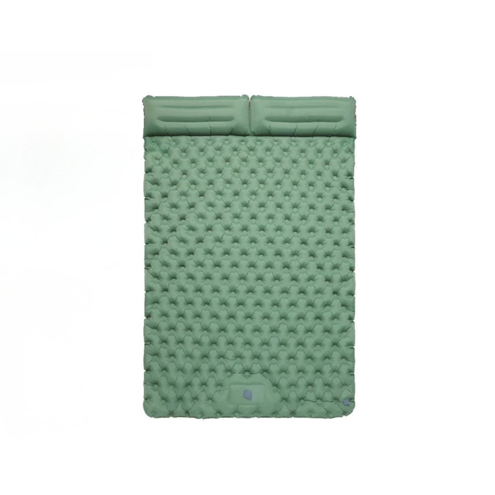 Double Camping Sleeping Pad Inflatable Mattress 200cm Portable Folding Bed - Green