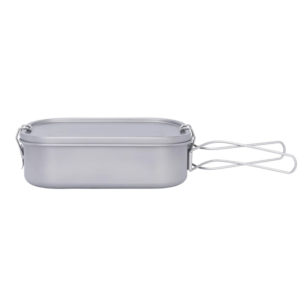 Titanium Lunch Box 1400ml Portable Food Container with Folding Handle