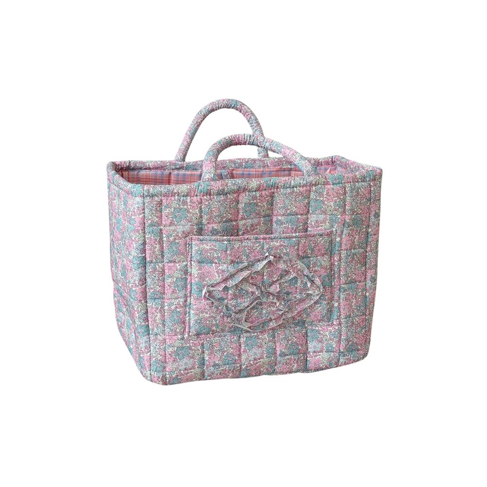 Storage Basket Foldable Fabric Organiser with Handle for Home Storage - Purple
