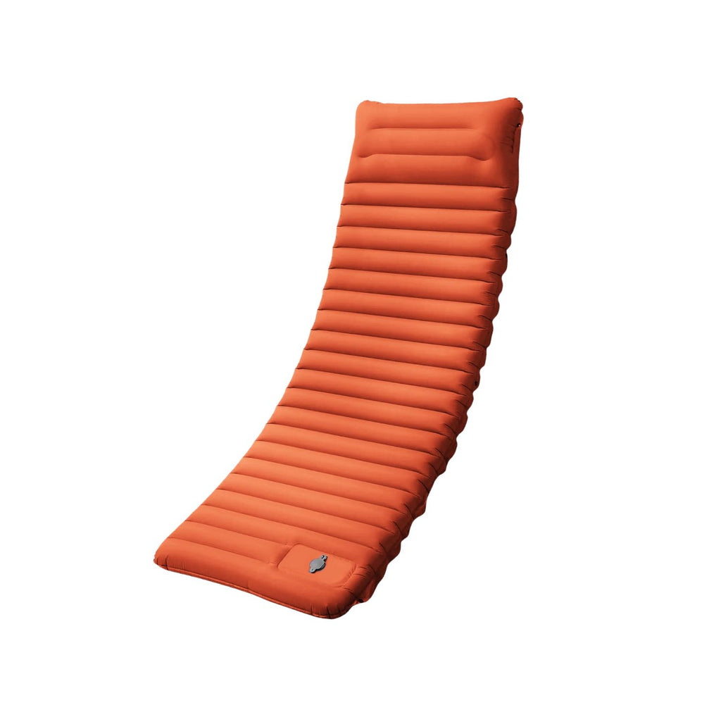Camping Sleeping Pad Inflatable Mattress Extra Thick 4 Inch Ultralight Foldable Hiking Bed - Orange