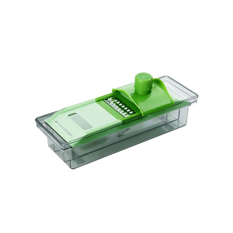 Mandoline Vegetable Slicer Multifunctional Food Slicer Cheese Grater with Storage Container - Green