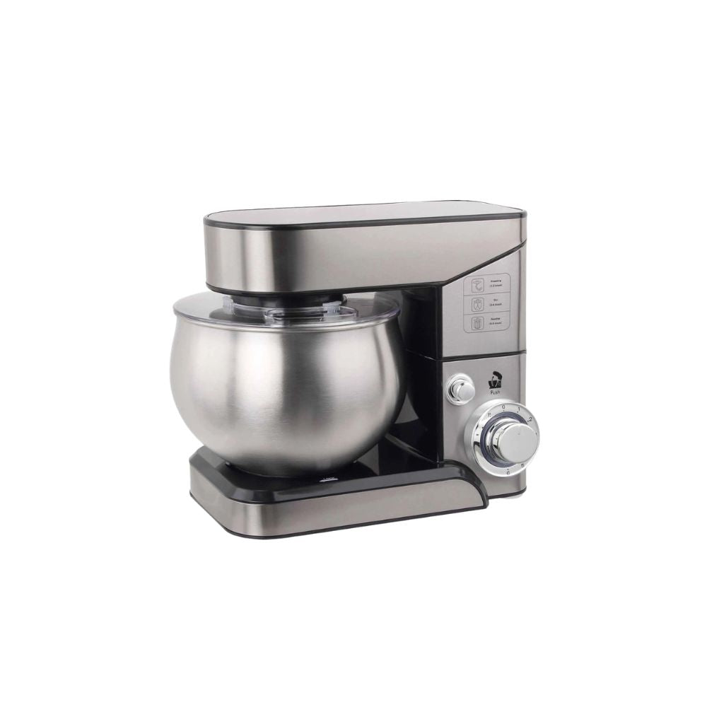 Stand Mixer 5L Stainless Steel Bowl 1000W Kitchen Food Bench Mixer - Silver
