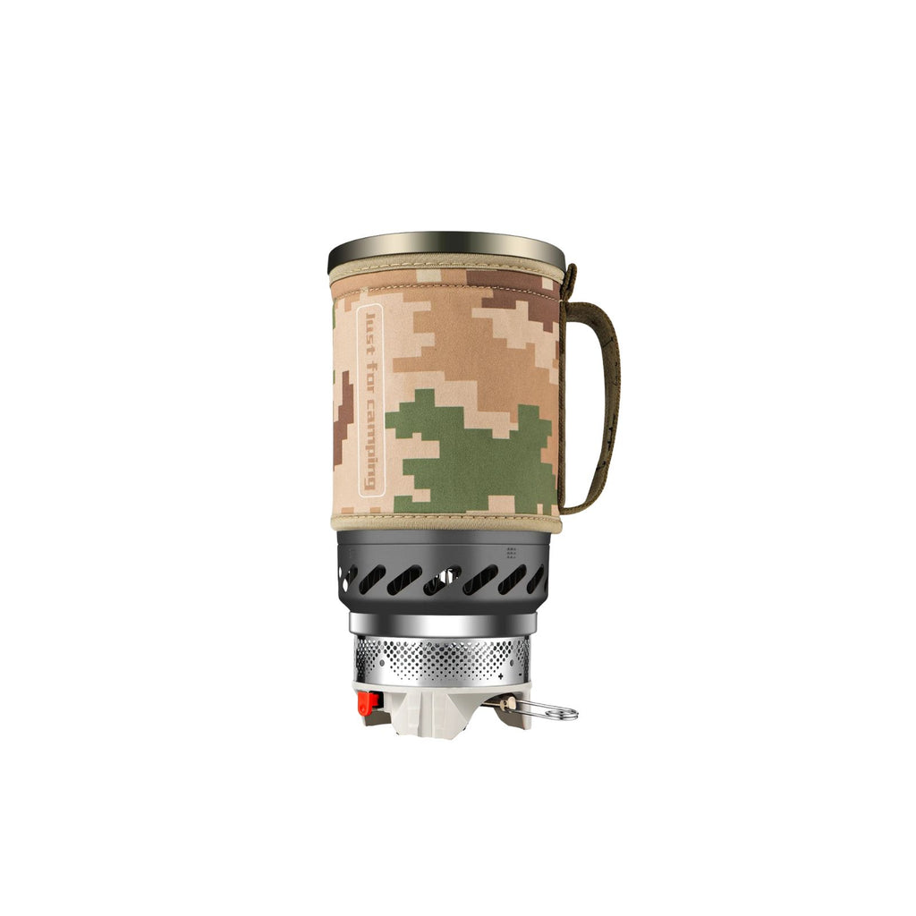 Camping Stove 1400mL Heat Exchanger Pot Portable Outdoor Cooking System - Black