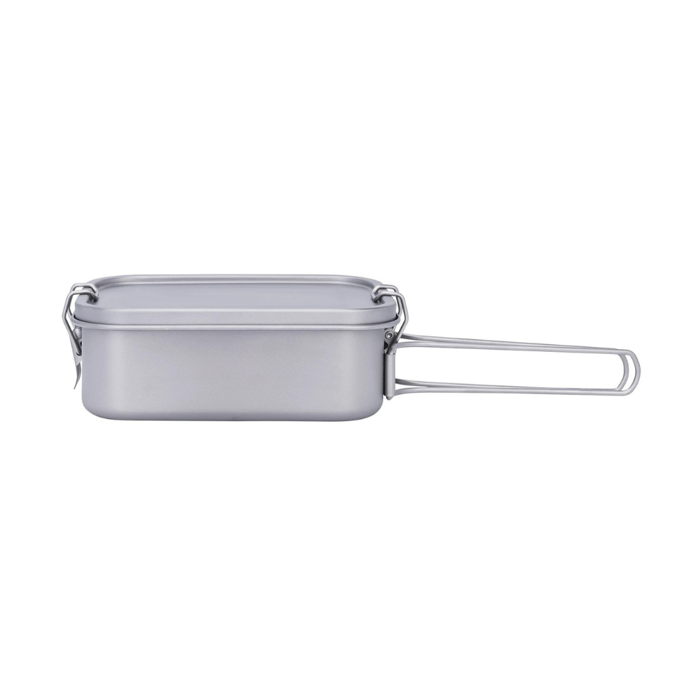 Titanium Lunch Box 1200ml Portable Food Container with Folding Handle