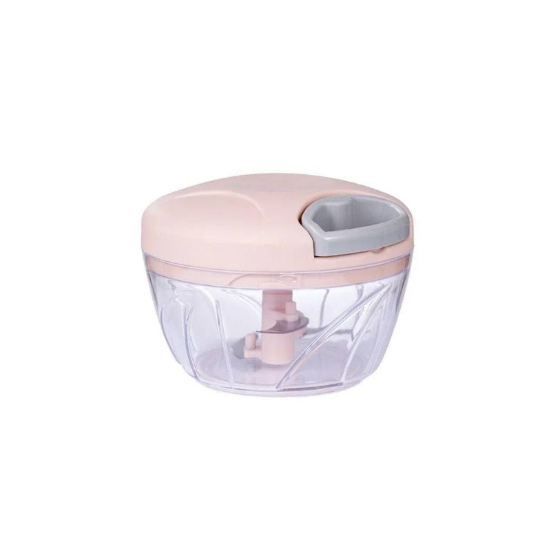 Manual Food Chopper 500mL Hand Pull Garlic Vegetable Onion Meat Mincer with Stainless Steel Blades - Blue