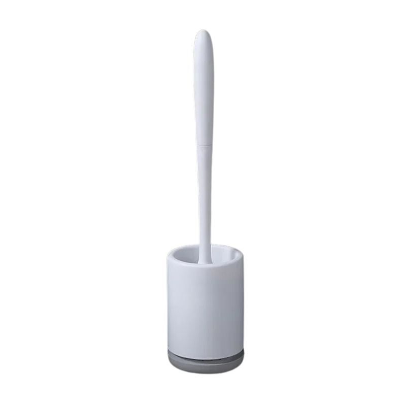 Toilet Brush Set Quick Drain TPR Cleaning Brush with Holder Durable Bathroom Organiser - Grey
