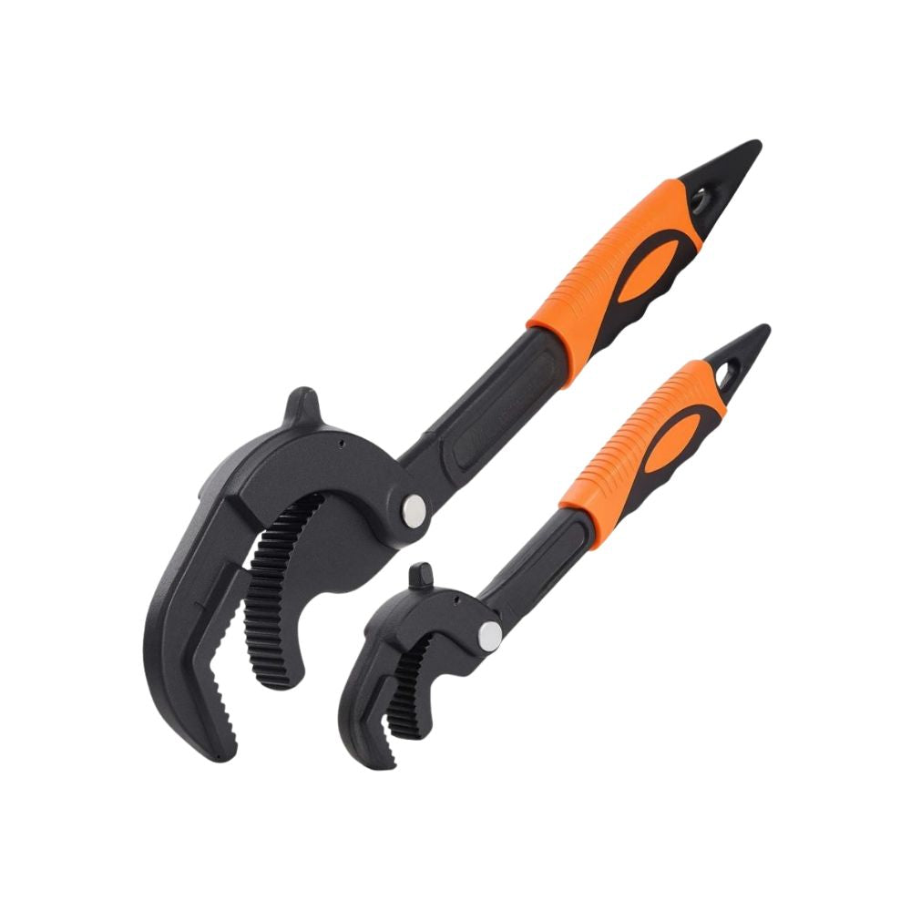 Pipe Wrench Heavy Duty Self Adjusting Carbon Steel Plumbing Tool Set 10 Inch and 15 Inch 30-63 mm Jaw Opening