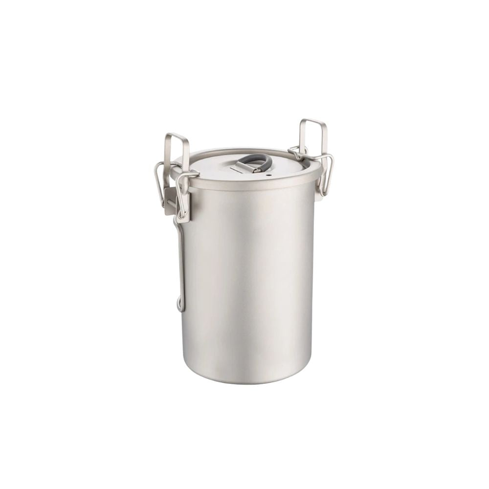 Titanium Cooking Pot 900ml Portable Camping Sauce Pot with Lid - Silver