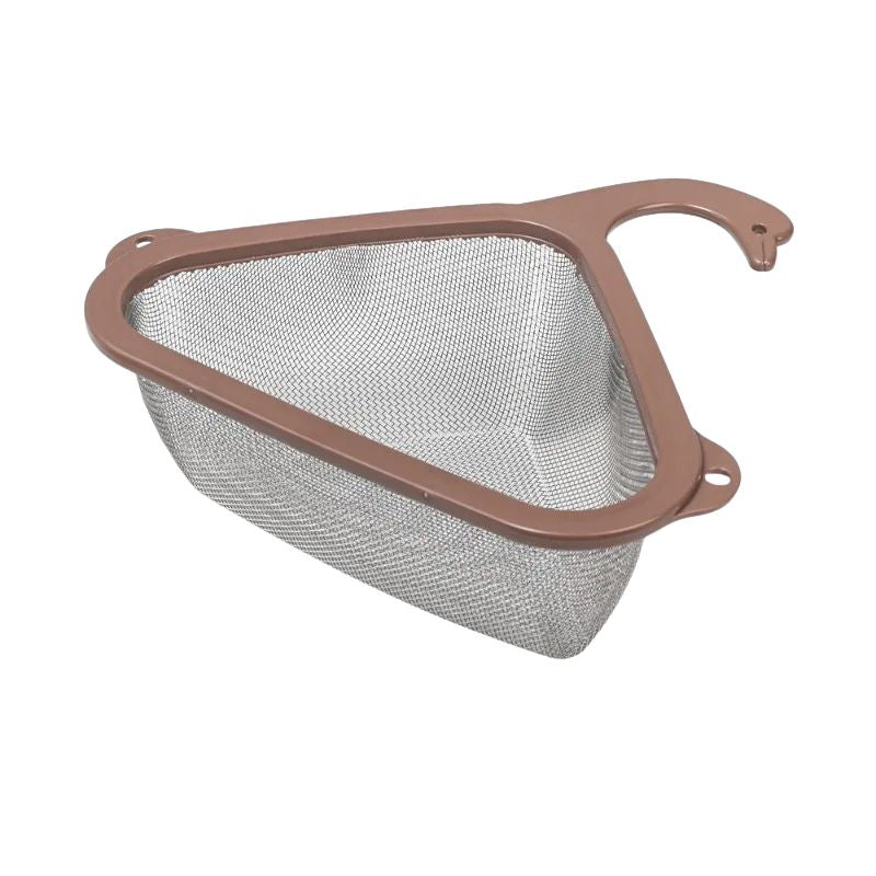 Kitchen Drain Basket 26.5cm Stainless Steel Food Strainer Vegetable Draining Rack - Brown
