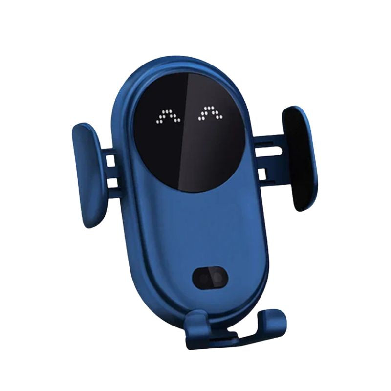 Phone Holder 15W Wireless Charging Infrared Auto Clamping Dashboard Air Vent Mount 360° Rotating - Blue